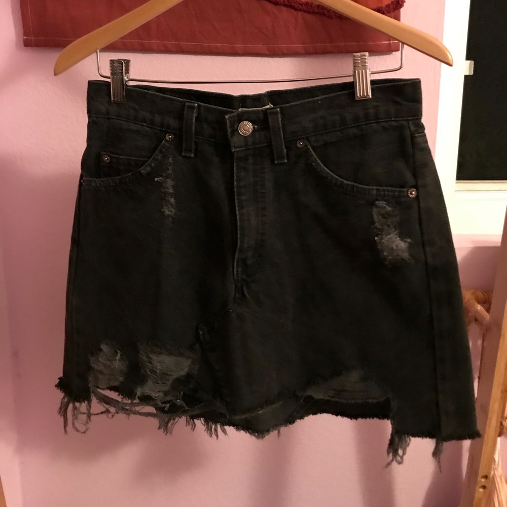 Black Denim Skirt